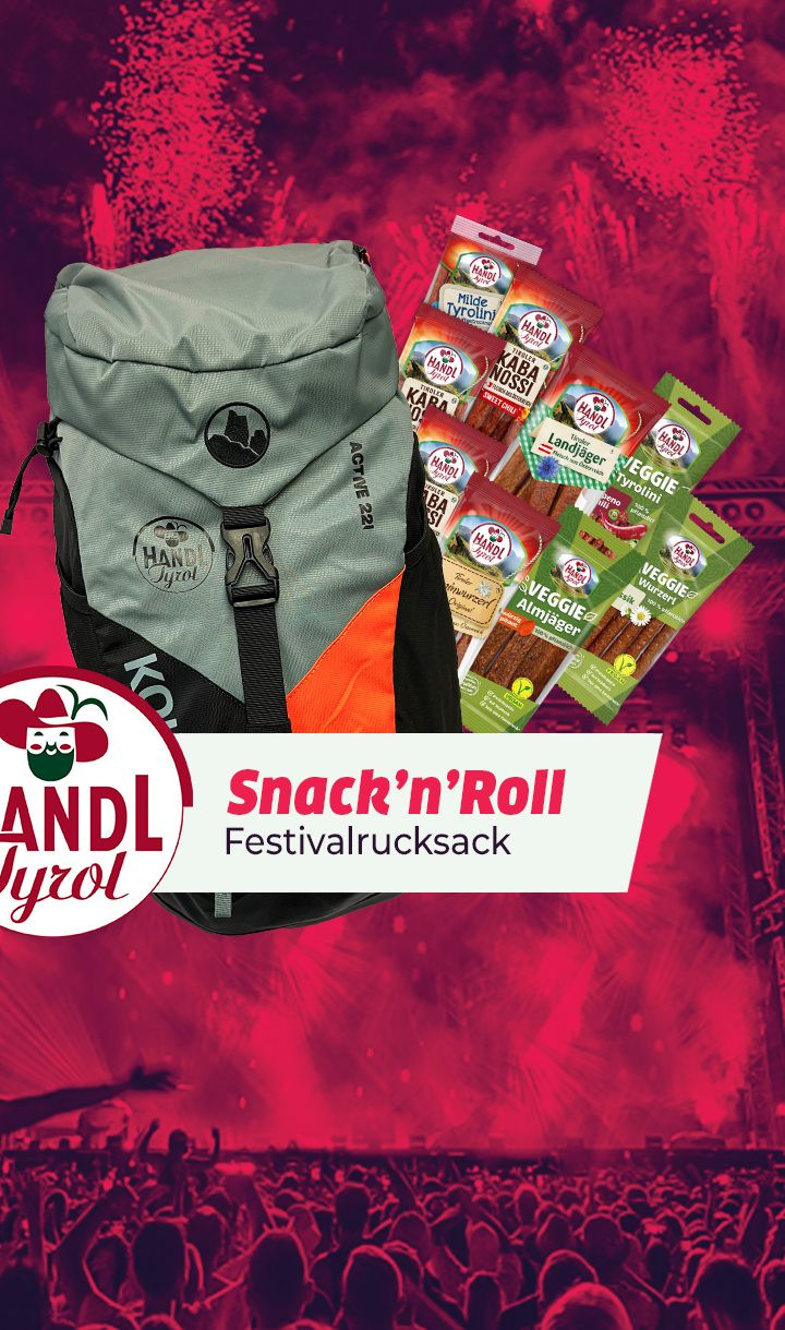 Gewinne 4 Snack’n’Roll Festivalpacks von Handl Tyrol
