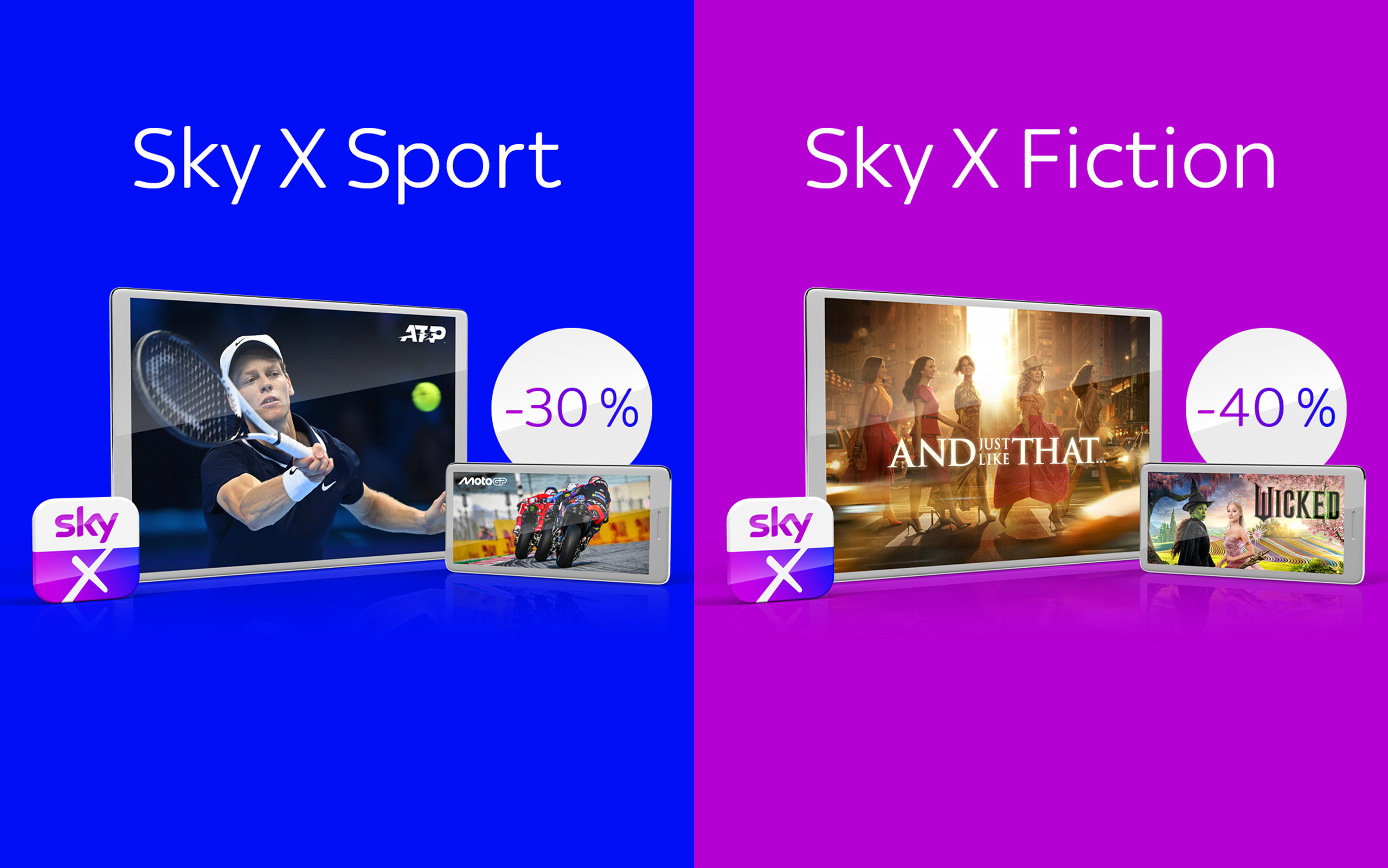Stream dich glücklich – jetzt mit Sky X! Stream dich glücklich – jetzt mit Sky X!